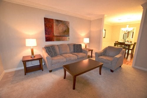 Open Living Room and Dining Room at The Diplomat of Jackson Apartment Homes, Mississippi, 39211